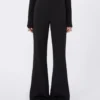 Pantalon évasé en jersey stretch, noir Pantalon évasé en jersey stretch, noir