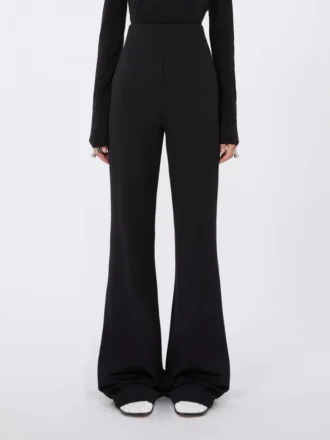 Pantalon évasé en jersey stretch, noir Pantalon évasé en jersey stretch, noir