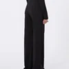Pantalon évasé en jersey stretch, noir Pantalon évasé en jersey stretch, noir