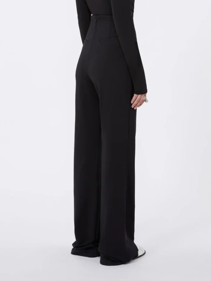 Pantalon évasé en jersey stretch, noir Pantalon évasé en jersey stretch, noir
