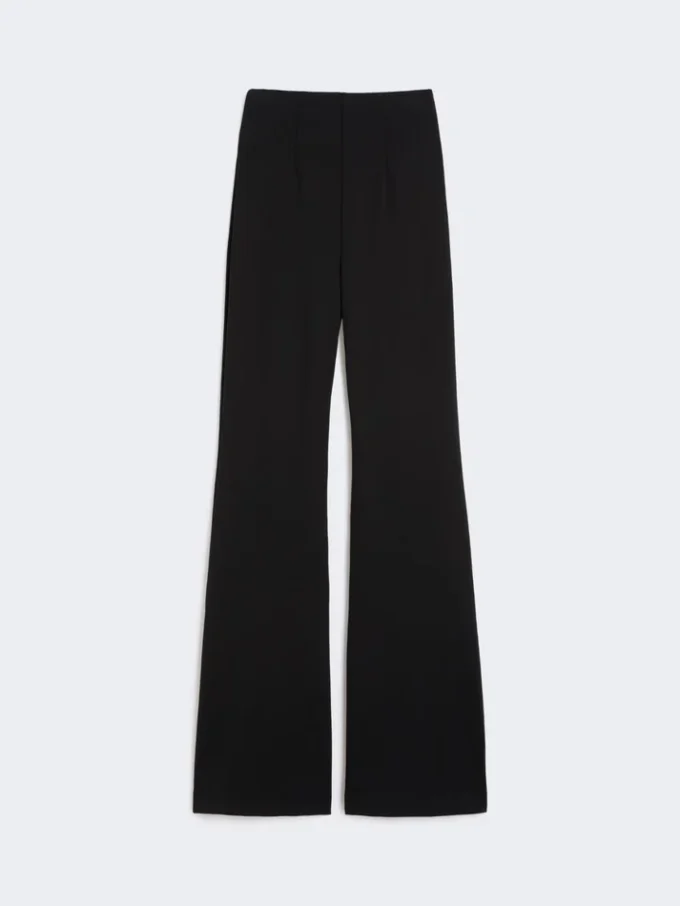 Pantalon évasé en jersey stretch, noir Pantalon évasé en jersey stretch, noir