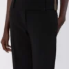 Pantalon évasé en viscose stretch, noir