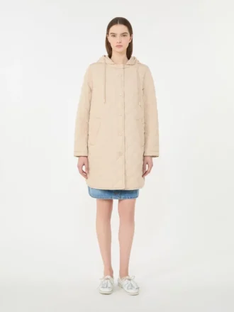 Parka matelassée en tissu déperlant, couleur sable