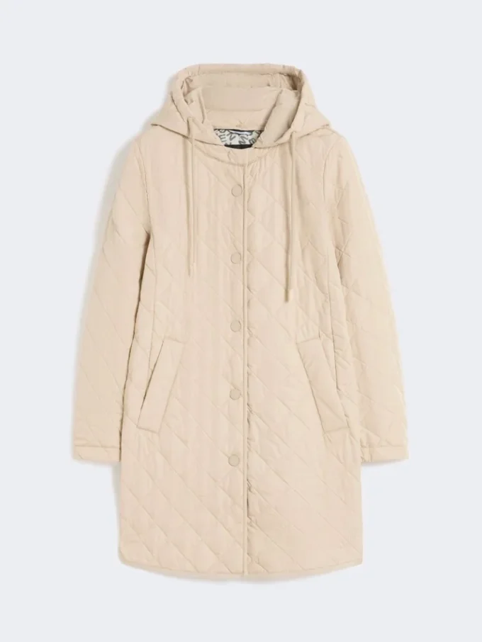 Parka matelassée en tissu déperlant, couleur sable Parka matelassée en tissu déperlant, couleur sable