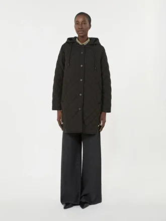 Parka matelassée en tissu déperlant, noir