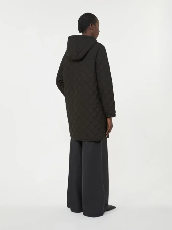 Parka matelassée en tissu déperlant, noir Parka matelassée en tissu déperlant, noir