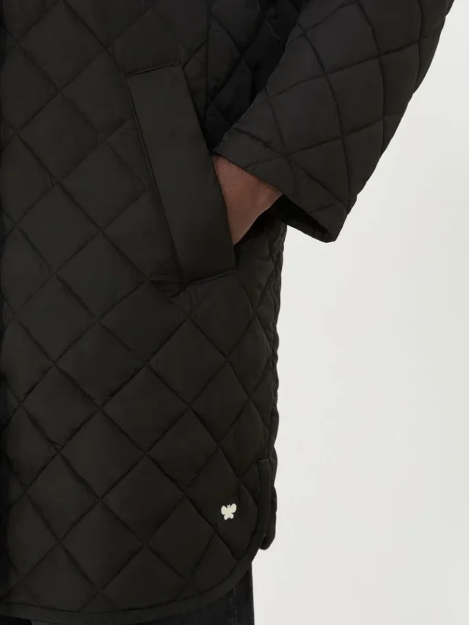 Parka matelassée en tissu déperlant, noir Parka matelassée en tissu déperlant, noir
