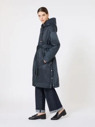 Parka matelassée en toile déperlante, bleu nuit Parka matelassée en toile déperlante, bleu nuit