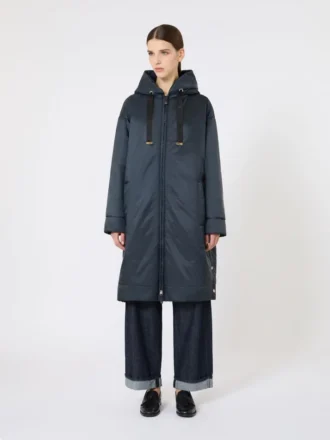 Parka matelassée en toile déperlante, bleu nuit Parka matelassée en toile déperlante, bleu nuit