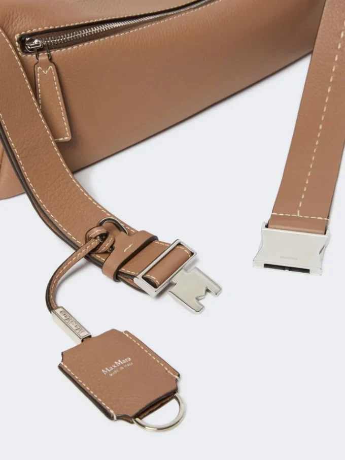 Petit sac à bandoulière en cuir, marron