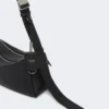 Petit sac à bandoulière en cuir, noir