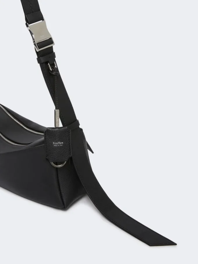 Petit sac à bandoulière en cuir, noir