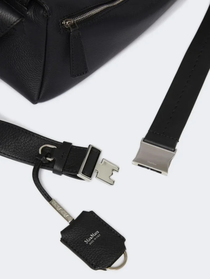 Petit sac à bandoulière en cuir, noir