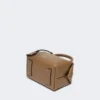 Petit sac bowler en cuir naturel, couleur boue