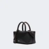 Petit sac bowler en cuir naturel, noir