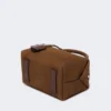 Petit sac bowler en cuir nubuck, marron foncé