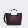 Petit sac marin en cuir, bordeaux
