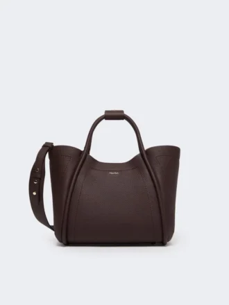 Petit sac marin en cuir, bordeaux