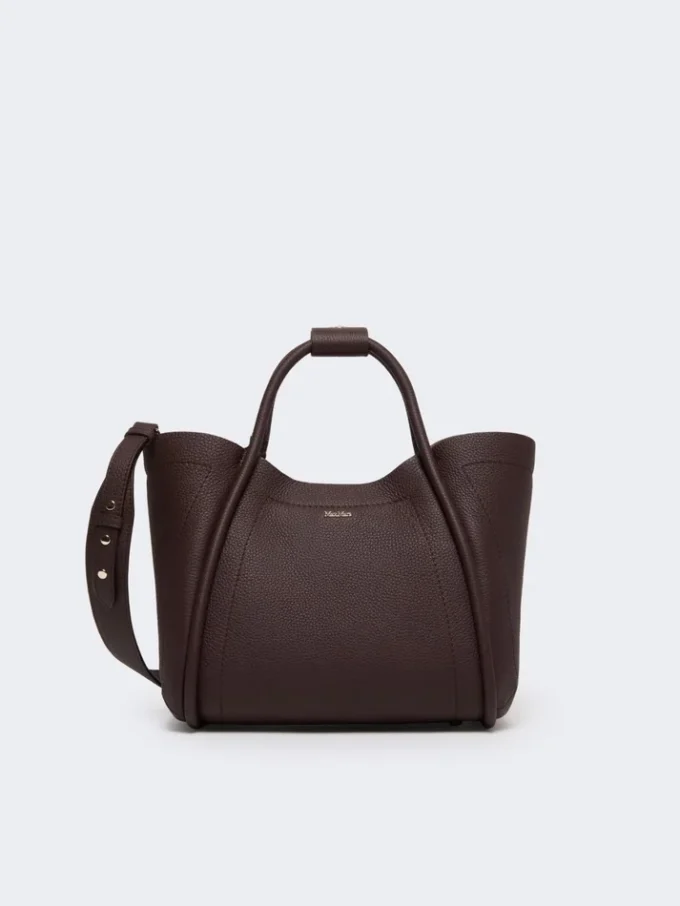 Petit sac marin en cuir, bordeaux