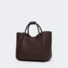 Petit sac marin en cuir, bordeaux