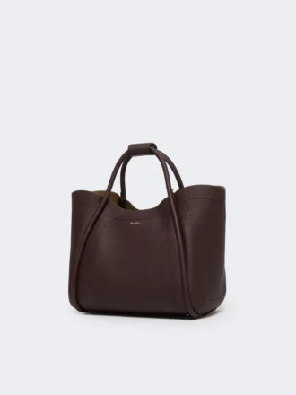 Petit sac marin en cuir, bordeaux