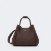Petit sac marin en cuir, bordeaux