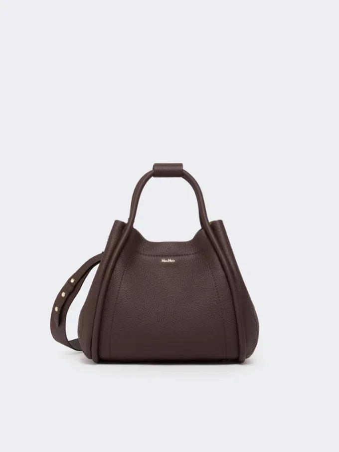 Petit sac marin en cuir, bordeaux