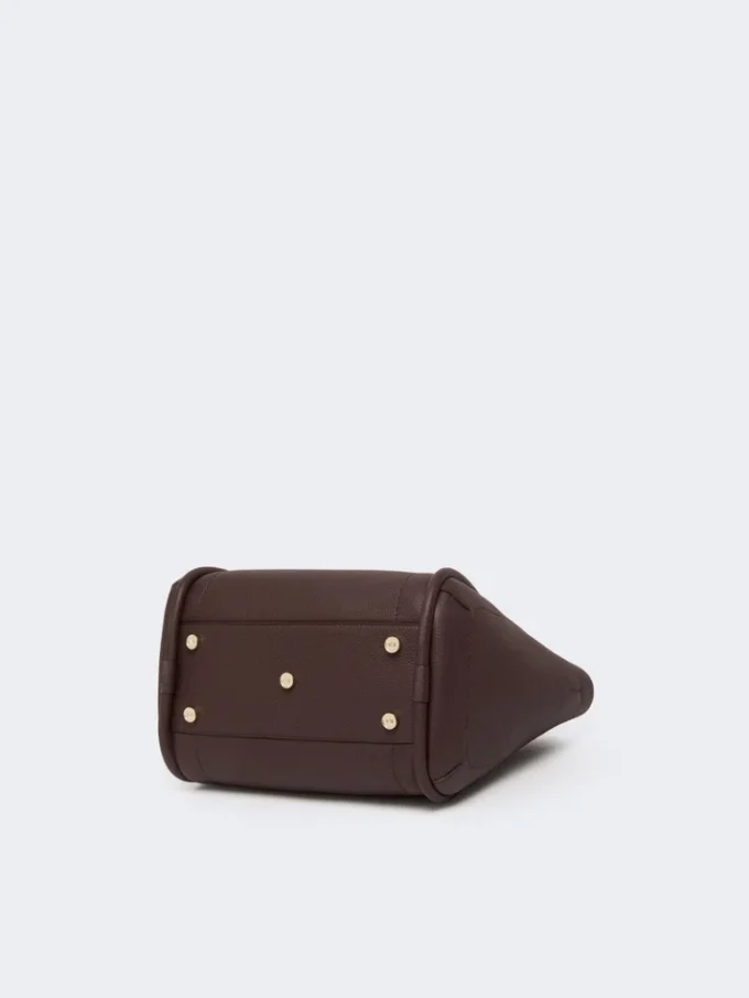 Petit sac marin en cuir, bordeaux