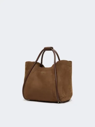 Petit sac marin en cuir nubuck, marron foncé