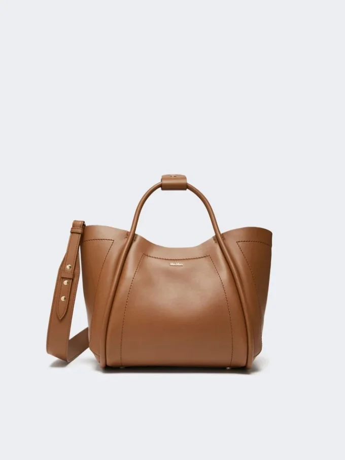 Petit sac Marine en cuir, marron bronze