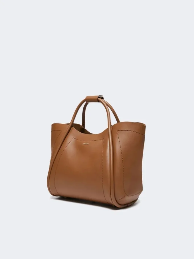 Petit sac Marine en cuir, marron bronze