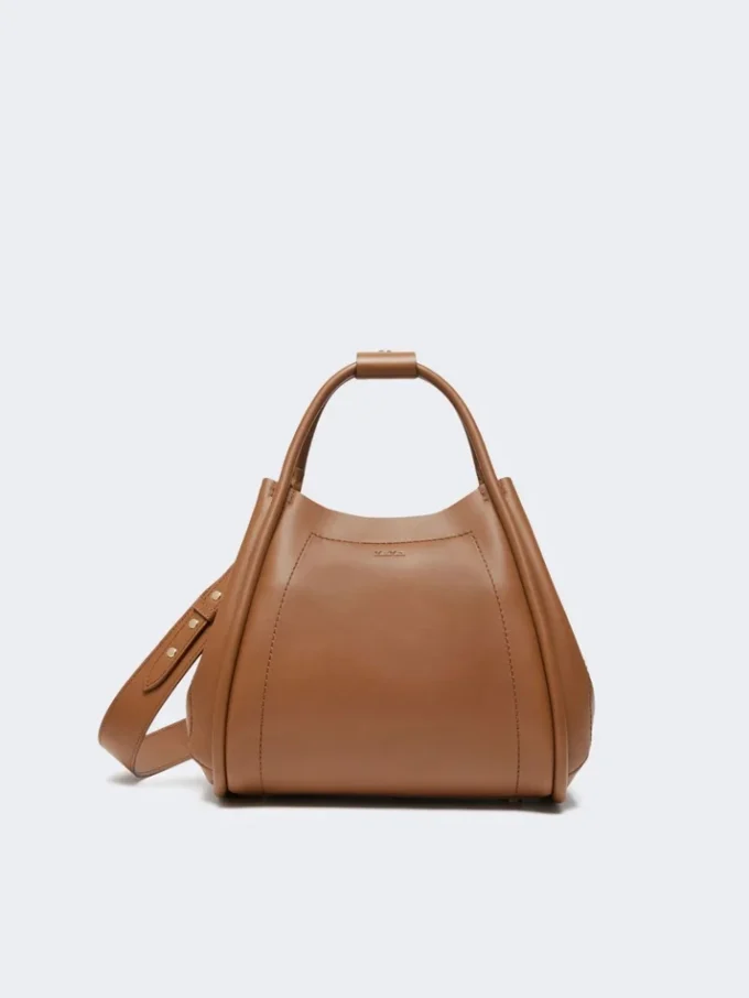 Petit sac Marine en cuir, marron bronze