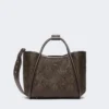 Petit sac Marine en tressage en forme de panier à motif losange, marron foncé Petit sac Marine en tressage en forme de panier à motif losange, marron foncé