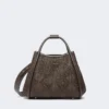 Petit sac Marine en tressage en forme de panier à motif losange, marron foncé Petit sac Marine en tressage en forme de panier à motif losange, marron foncé