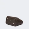 Petit sac Marine en tressage en forme de panier à motif losange, marron foncé Petit sac Marine en tressage en forme de panier à motif losange, marron foncé