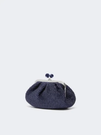 Petit sac Pasticcino effet raphia, bleu outremer
