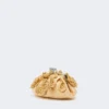 Petit sac Pasticcino effet raphia à fleurs, beige