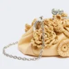 Petit sac Pasticcino effet raphia à fleurs, beige