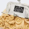 Petit sac Pasticcino effet raphia à fleurs, beige