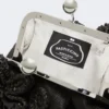 Petit sac Pasticcino effet raphia à fleurs, noir