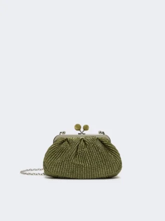 Petit sac Pasticcino effet raphia, vert sauge