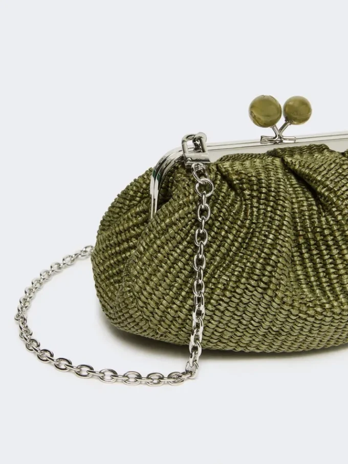 Petit sac Pasticcino effet raphia, vert sauge