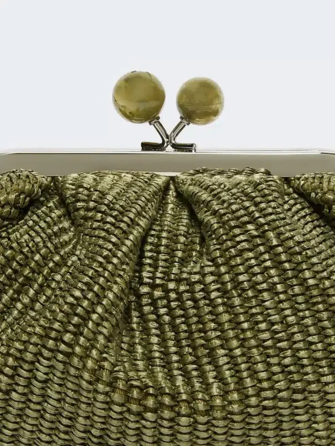 Petit sac Pasticcino effet raphia, vert sauge