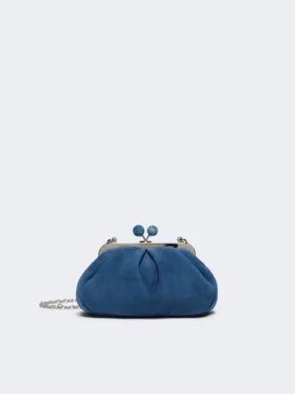 Petit sac Pasticcino en daim, bleu barbeau