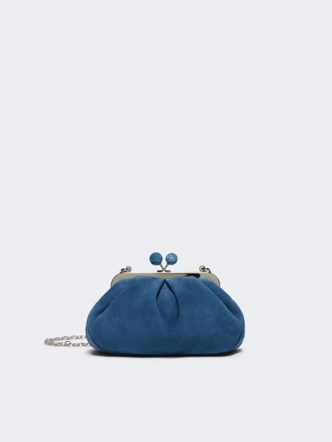 Petit sac Pasticcino en daim, bleu barbeau Petit sac Pasticcino en daim, bleu barbeau