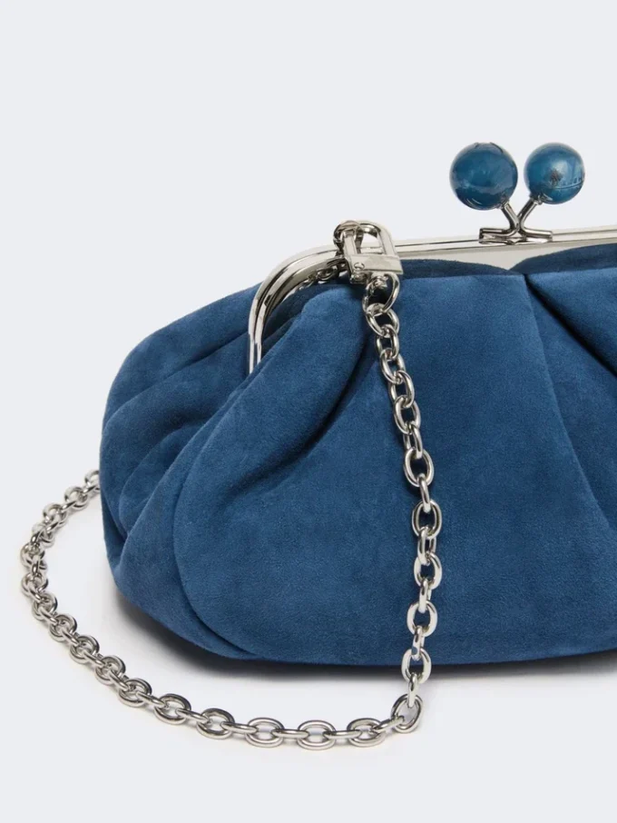 Petit sac Pasticcino en daim, bleu barbeau Petit sac Pasticcino en daim, bleu barbeau