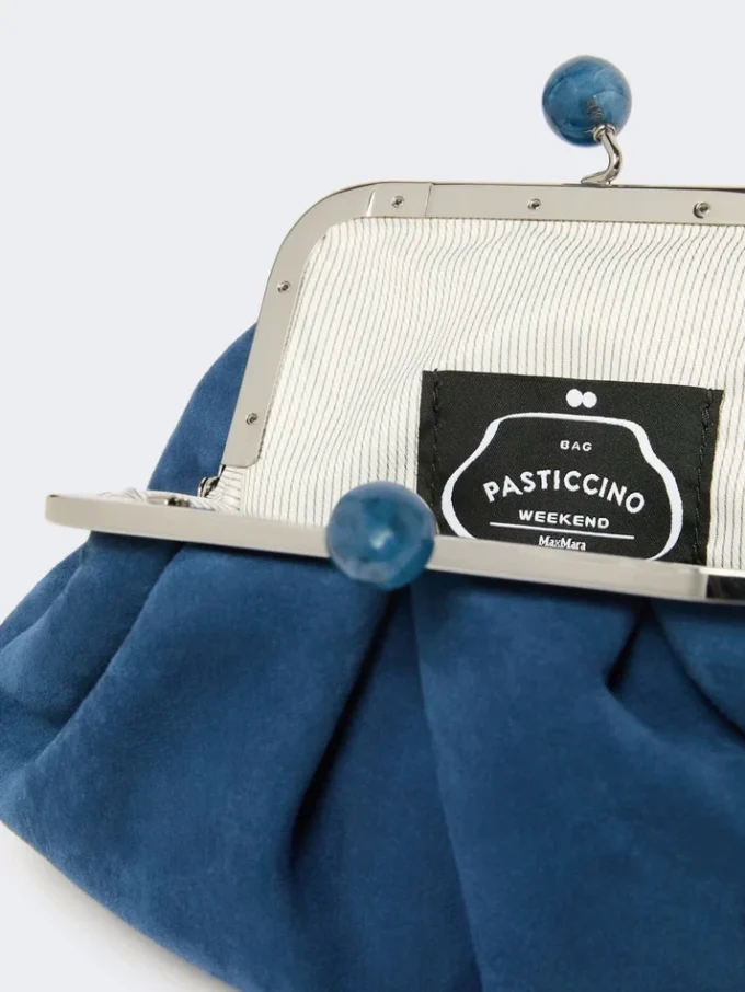 Petit sac Pasticcino en daim, bleu barbeau Petit sac Pasticcino en daim, bleu barbeau