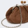 Petit sac Pasticcino en daim, marron foncé Petit sac Pasticcino en daim, marron foncé