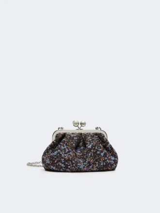 Petit sac Pasticcino en laine bouclée, couleur Avio