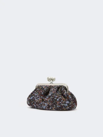 Petit sac Pasticcino en laine bouclée, couleur Avio